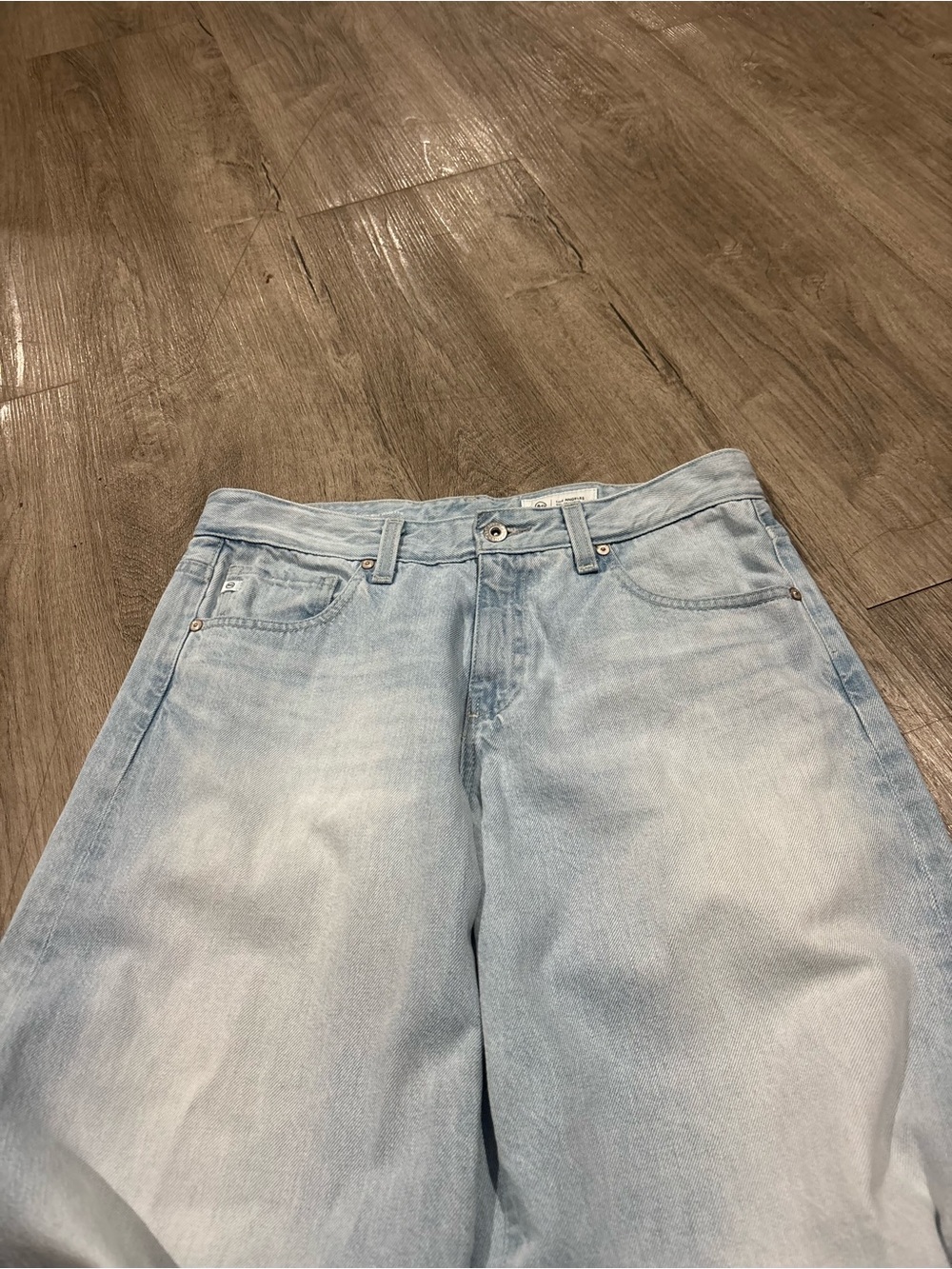 AG Anthropologie Adria Low Rise Wide Leg Jeans Light Wash Size 6 28 - Picture 7 of 9